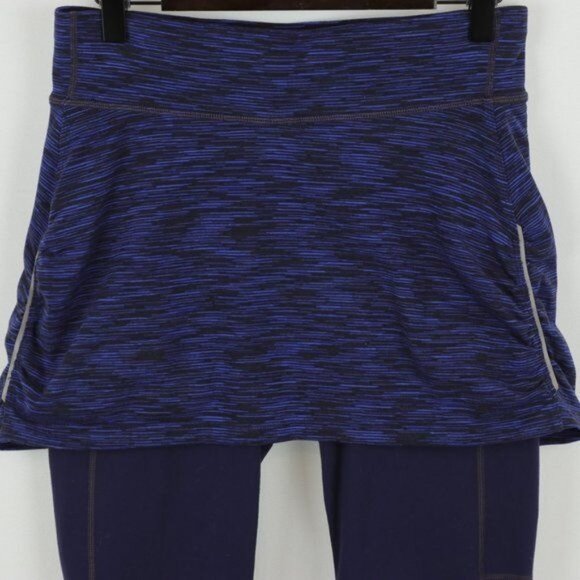Athleta Aurora Contender 2 in 1 Women's Small Purple Skirted Athletic Leggings - Picture 3 of 10
